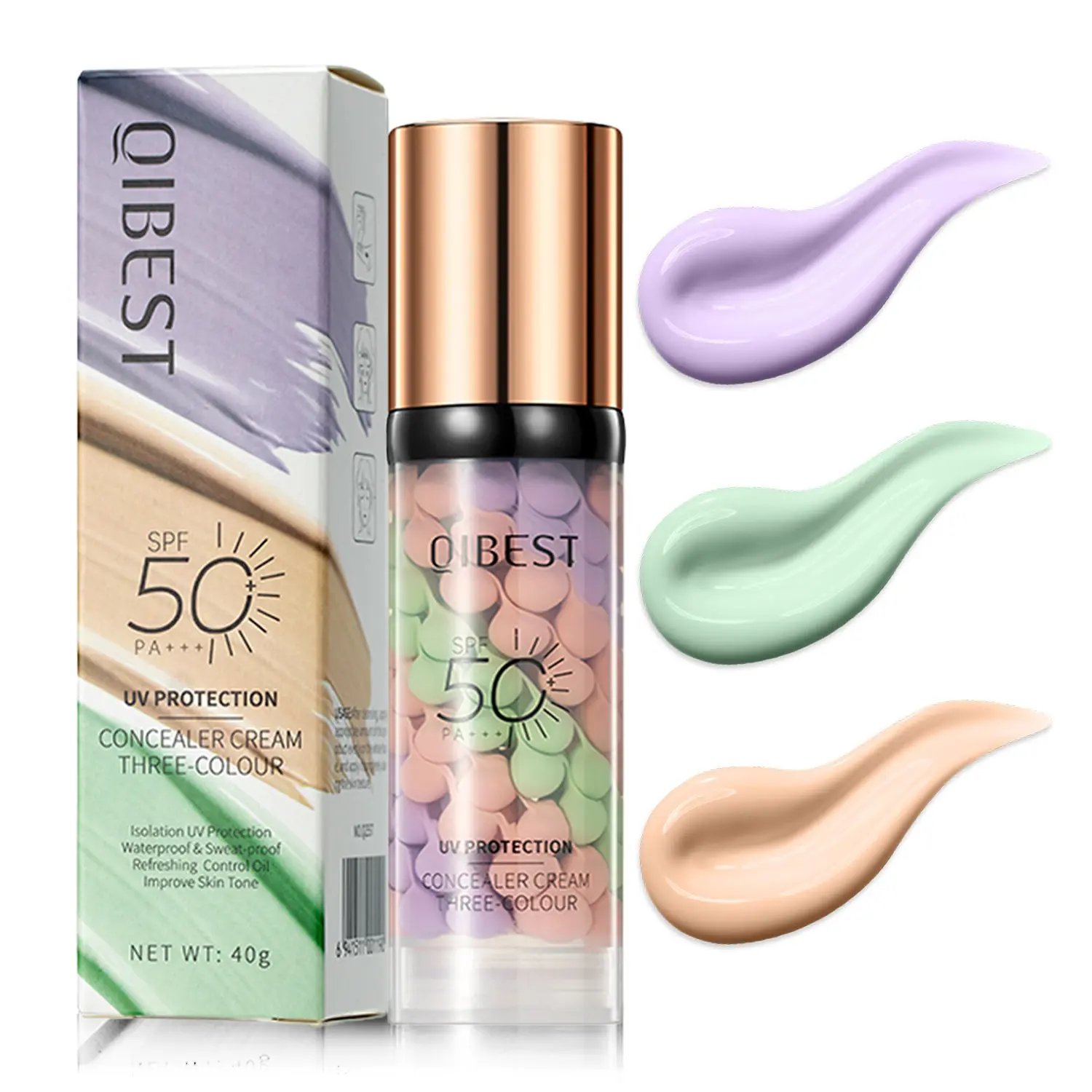 3 in 1 Color Correcting Serum and Sunscreen Broad Spectrum SPF 50 Pa+++, UV, Moisturizing Formula for Radiant Skin, Oil Control Hydrating and Even Skin Tone, Facial, Hydrate, Sun Protectant