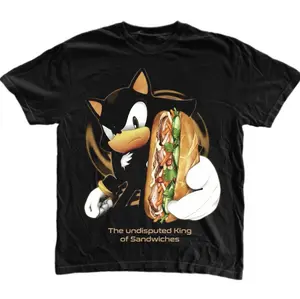 King of Sandwiches T-Shirt, Shadow the Hedgehog Graphic Tees, Game Shirt, Unisex Tshirt, Gifts Shirt, Menswear Womenswear Streetwear, Aesthetic, Heavyweight Cotton Comfort Top Regular Fit Y2k Affliction Clothes