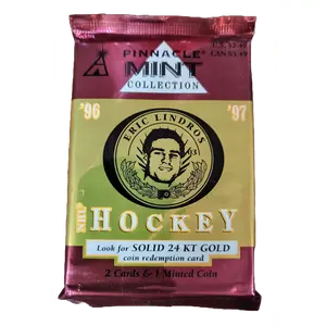 1996-97 Pinnacle MINT Collection Collectible Pack - Vintage Hockey Cards (2 Trading Cards, 1 Coin)