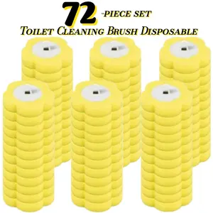 72 Pack Disposable Toilet Brush Heads, Three Colors, Durable Plastic, Suitable for Home Outdoor Portable Use, No Handle Included