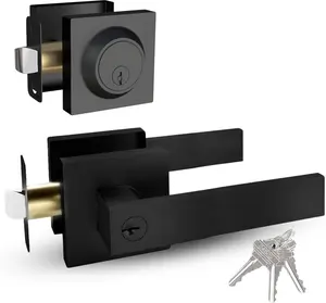 Mega Handles Robell Collection I Door Lever and Deadbolt for Entrance, Bedroom, Hallway, Closet and Bathroom