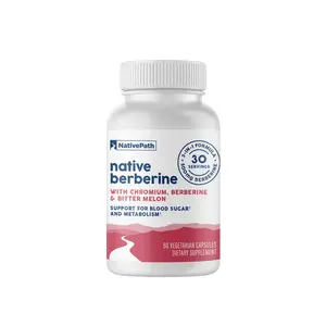 NativePath Berberine HCl 3-in-1 Complex with Chromium & Bitter Melon Extract - 500mg Premium Daily Wellness Complex - 60 Capsules