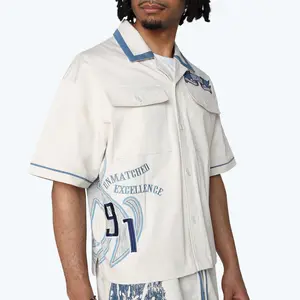 Oversized Premier S/S Woven Shirt - Coronet Blue