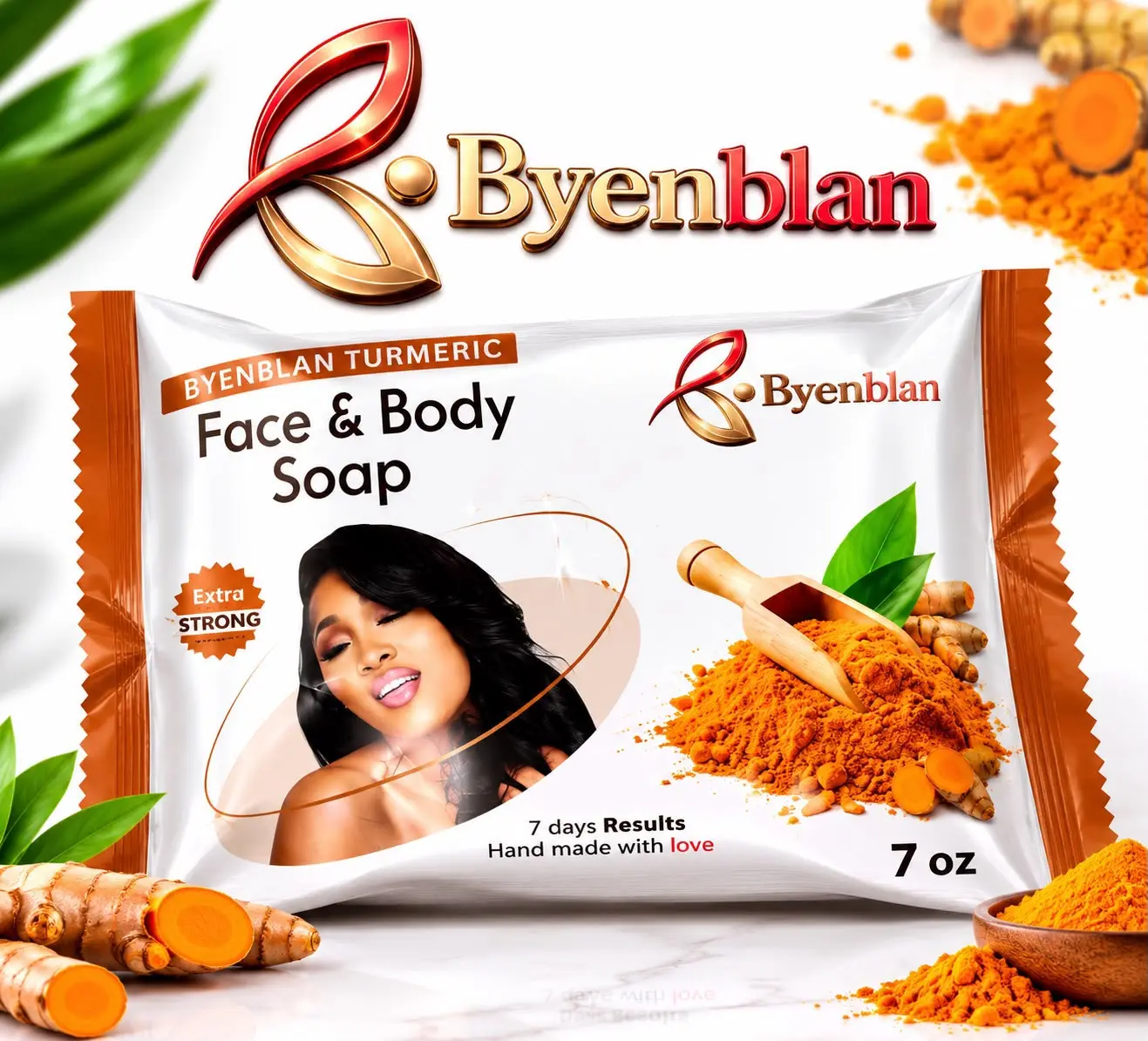 Mayouyou Byenblan Turmeric Face & Body Soap Set, Natural Cleansing Bar for Bath & Shower (Beauty & Personal Care, Bath & Body Cleanser)