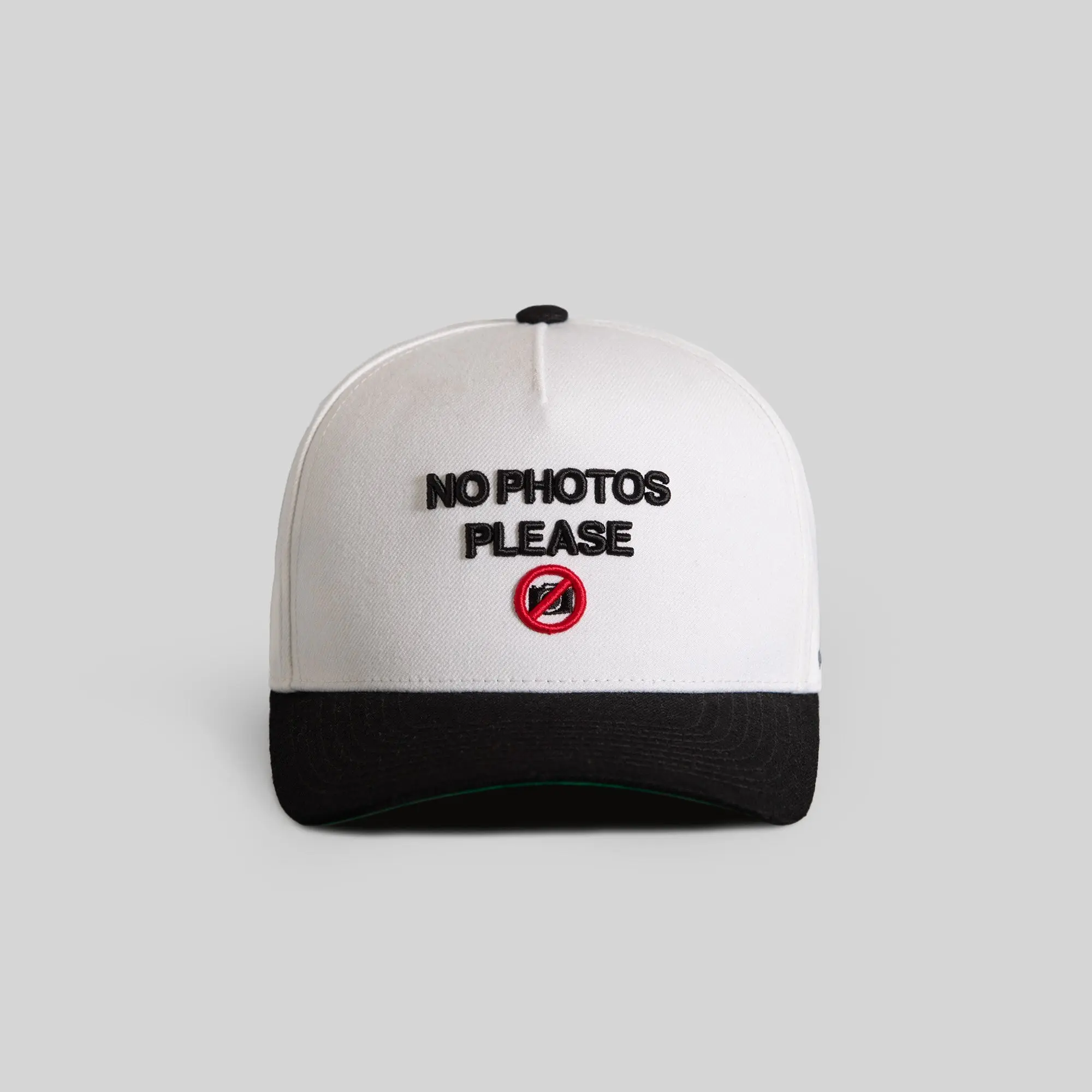 NO PHOTOS PLEASE WHITE BLACK TRUCKER
