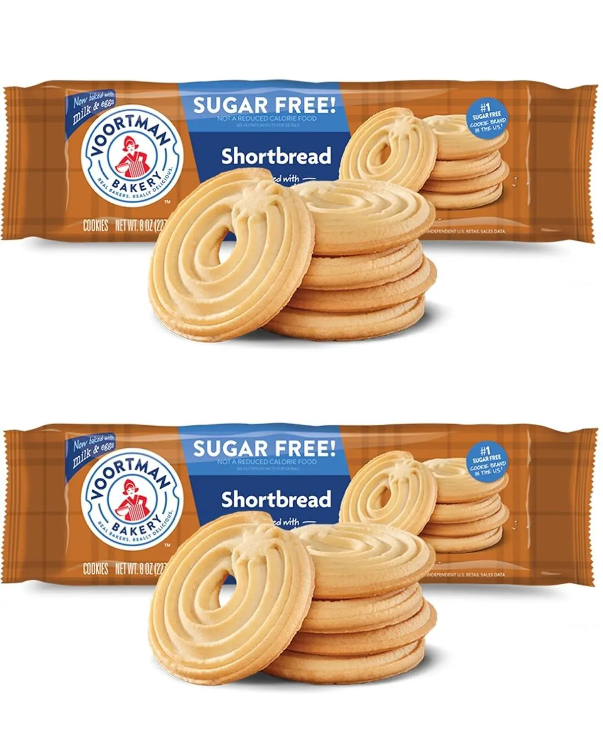 Voortman Sugar Free Shortbread  Cookies  8 oz 6 Pack