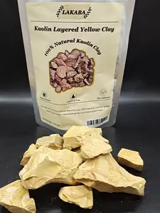 Layered Yellow Edible Kaolin Clay 200g (7oz) – Pure Natural, Zero Additives, Slightly Viscous