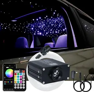 Small Size 16W RGBW APP Twinkle Fiber Optic Lights, Music Activated 150pcs 0.03in 6.5ft/2m Optical Fiber Star Ceiling Light Kit for Car Truck Headliner Star/Home