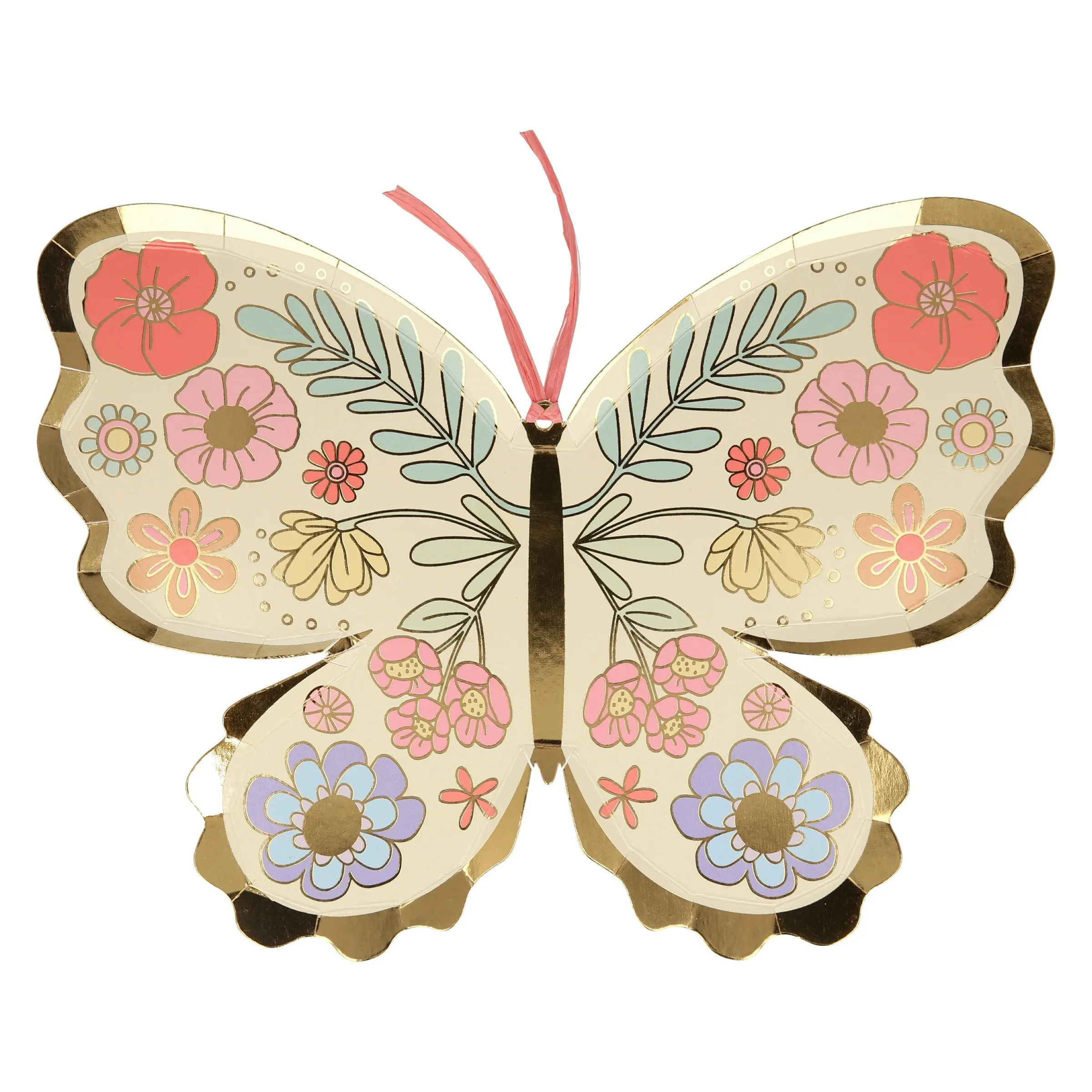 Floral Butterfly Paper Plates (x 8)