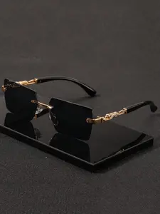 Unisex Frameless Fashion Glasses, Trendy Design for Daily Use, Perfect for Driving Beach Vacations Outdoor Sports