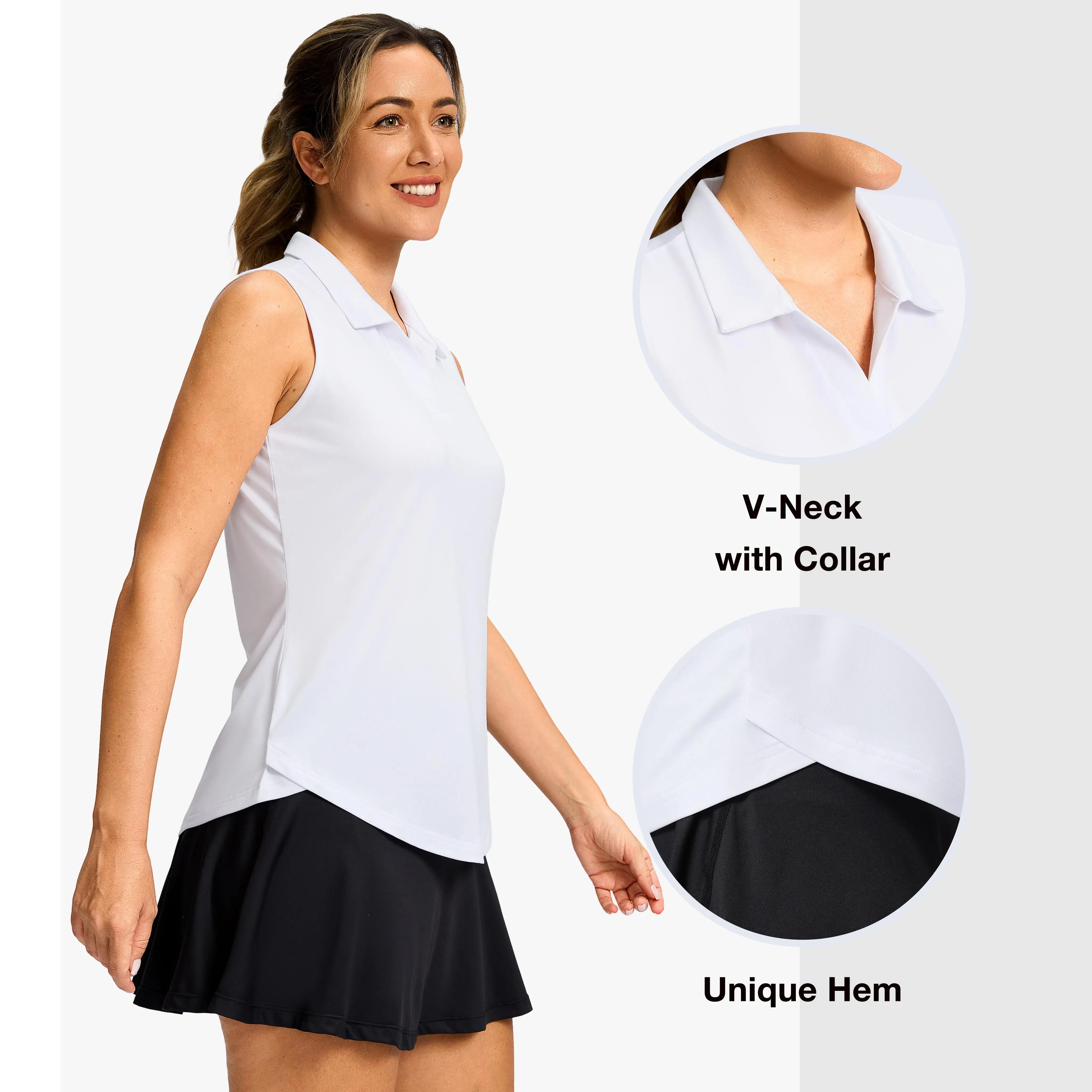 G Gradual Sleeveless Golf Shirts for Women Collared V Neck Tennis Tank Top Cooling Polo UPF 50+ Quick Dry Lightweight Stylish Jersey Athletic Outfit Workout Tops Sport Top SummerVibes #TikTokShopStockUp