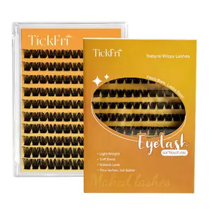 TickFri  CollectionLengthLock LashClusters Luna GlosaVivaVelure Flaunt Bubble10-16mm Ultra-Dense Waterproof Long-Lasting DIY Lashes For Flawless Look Eyelashes Makeup Cosmetic Eyelashes CompleteSetwith,Tools Band Thin Natural manhwa (No Bond Seal Remover)