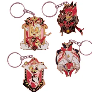 Hazbin Hotel Keychain, Alastor Angel Dust Lucifer Charlie Acrylic Keychain, Anime Cartoon Keyring, Hazbin Hotel Merch