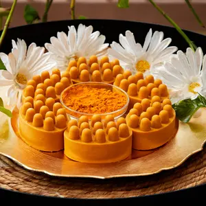 (2)Turmeric Gold Massage Bars 170g - Infused with Turmeric Shea Butter Vitamin E Jojoba Oil Honey & Moringa Oil for Luxurious Self-Care Experience