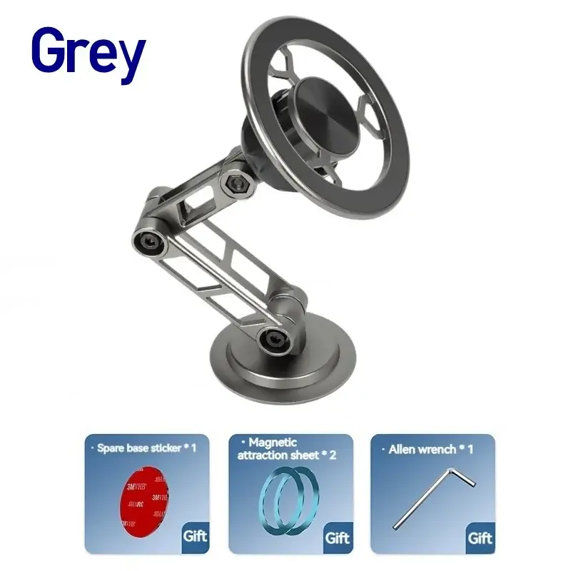 360° Rotatable Magnetic Car Phone Mount - Folding Instrument Desk Holder, Easy-Installation Car Accessory for Driving, Universal for iPhone 16/15/14/13/12 Pro Max/X & Samsung, Xiaomi Smartphones
