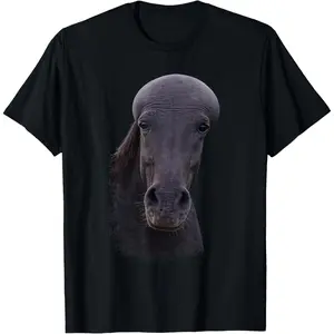 Black Bald Horse Meme T-Shirt