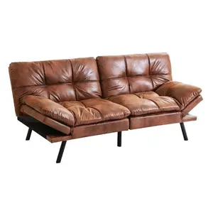 Luxury Memory Foam Loveseat Sofa Bed - Convertible Euro Lounger for Compact Spaces
