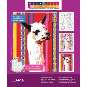 Mosaic Sticker Art Kit for Kids and Adults, Large Sticker by Number/Letter Poster 36" x 40" with 3996 Stickers, Paint by Stickers Puzzle for School Classroom Home