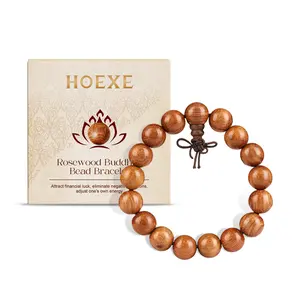 Hoexe Rosewood Buddha Bead Bracelet Daily Simple Fashion Design Bracelet Personality All-In-One Beaded Bracelet