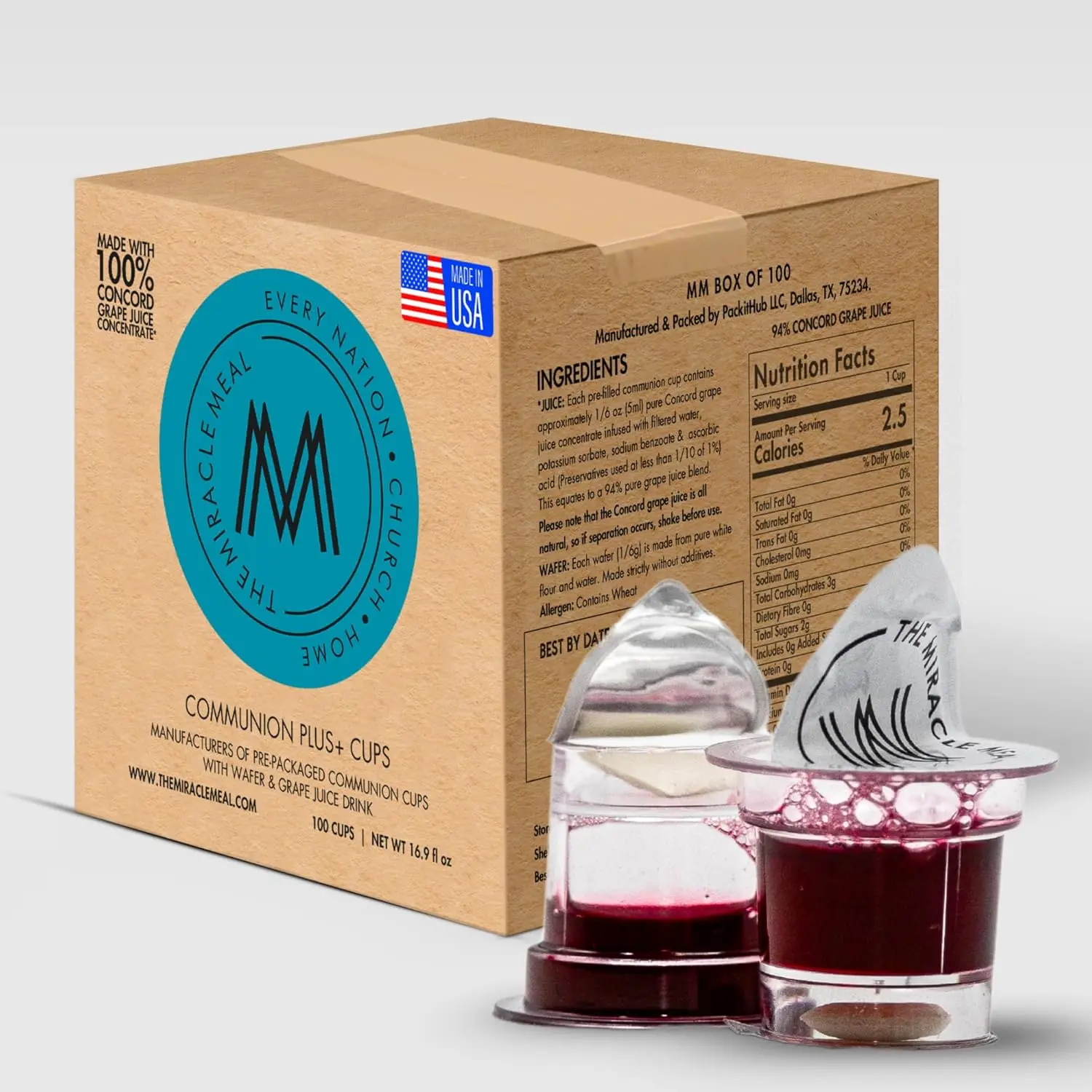 The Miracle Meal Disposable Sealed Communion Plus+ Cups with Wafer & 100%  Pure Concord Grape Juice, Hygienic, Ambient Temperature Compatible,  Convenient, Convenience - TikTok Shop