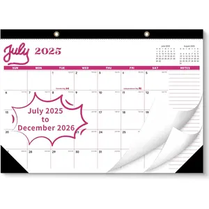 Desk Calendar 2025-2026 ,  Wall Calendar 2025 Large Size 17" X 12" Covers July 2025 - December 2026, Pink Cute Desktop Monthly Calendar for Home Classroom School or Teacher Gifts & Office Supplies