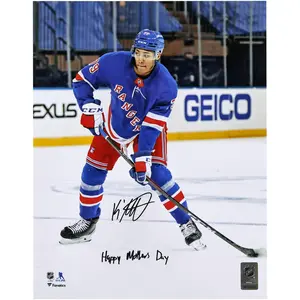 K'Andre Miller New York Rangers Autographed 11" x 14" NHL Debut Photograph with "Happy Mother's Day!" Inscription - NHL Auctions Exclusive - Fanatics Authentic Certified - NHL Memorabilia