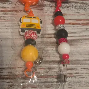 Badge Reels with Colorful Beads and Secure Clips for Easy Attachment