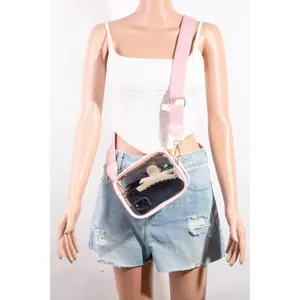 Fame PVC Clear Rectangular Crossbody Bag