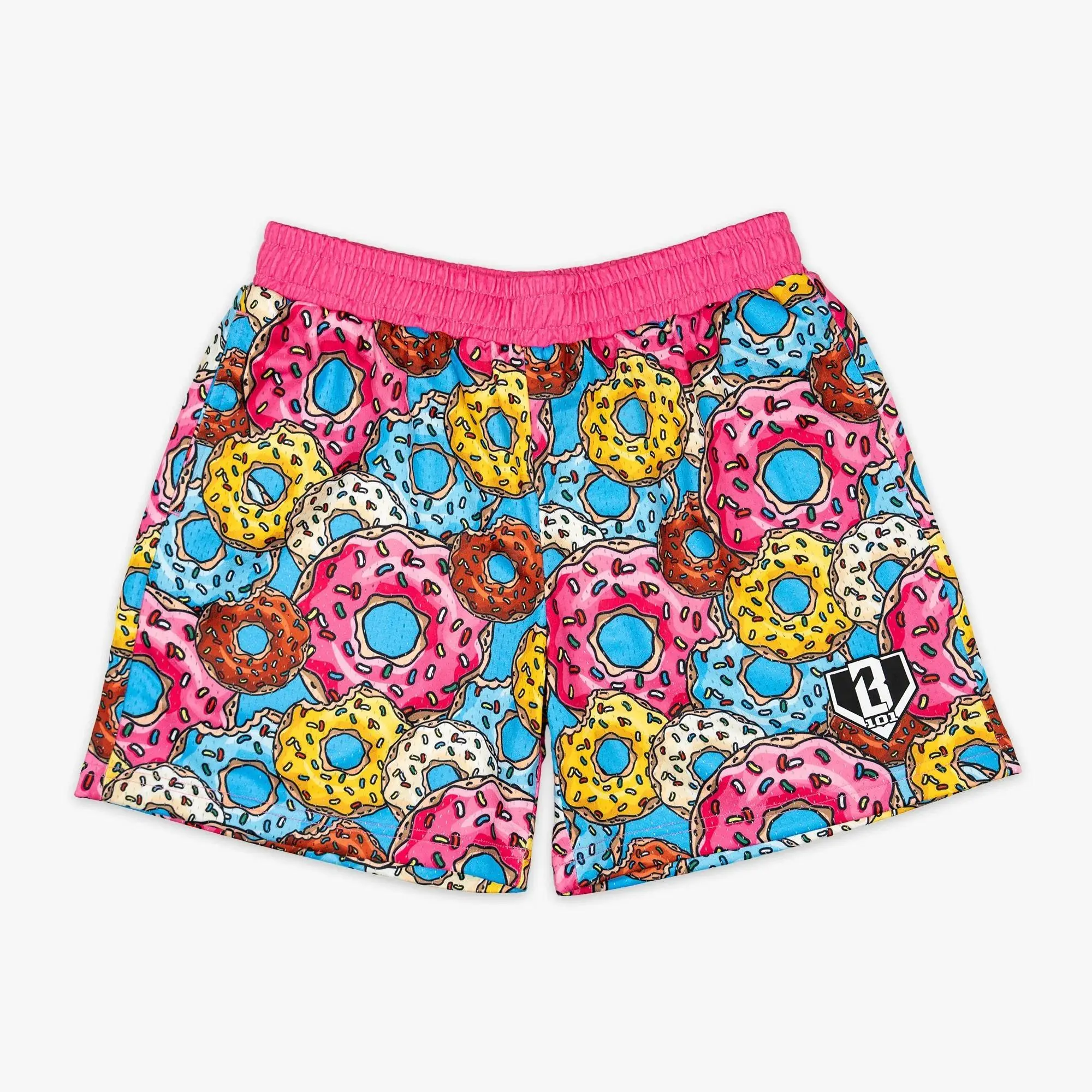Baseball Lifestyle 101 | Donut Assorted Flavors Edition Youth Mesh Shorts - for Youth & Adults | Lightweight & Breathable Summer Sports Shorts for Casual & Outdoor Style | Baseball Training, Gym & Everyday Activewear | Perfect Gift for Him