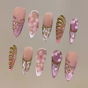 NailVesta OPAL DYNASTY – 100% Handcrafted 3D Press-On Nails | Reusable, Long-Lasting, Salon-Quality