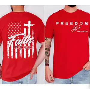 October 14th Red T-Shirt, Remembrance Ceremony Hondbring C.K, In October We Wear Red Birthday Tee Rest In Peace MAGA, Tribute CJK Men Women Casual Cotton Tee, Graphic True American Patriot Top