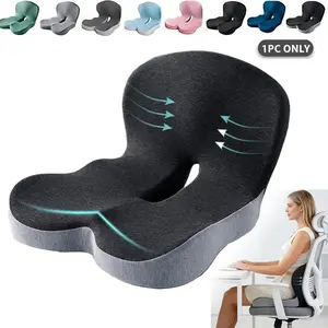1 PC Memory Foam Comfort Enhanced Seat Cushion, Soft Fit for Office Chair, Home, Car, Study, Daily Use, Reading, Relaxing Rest