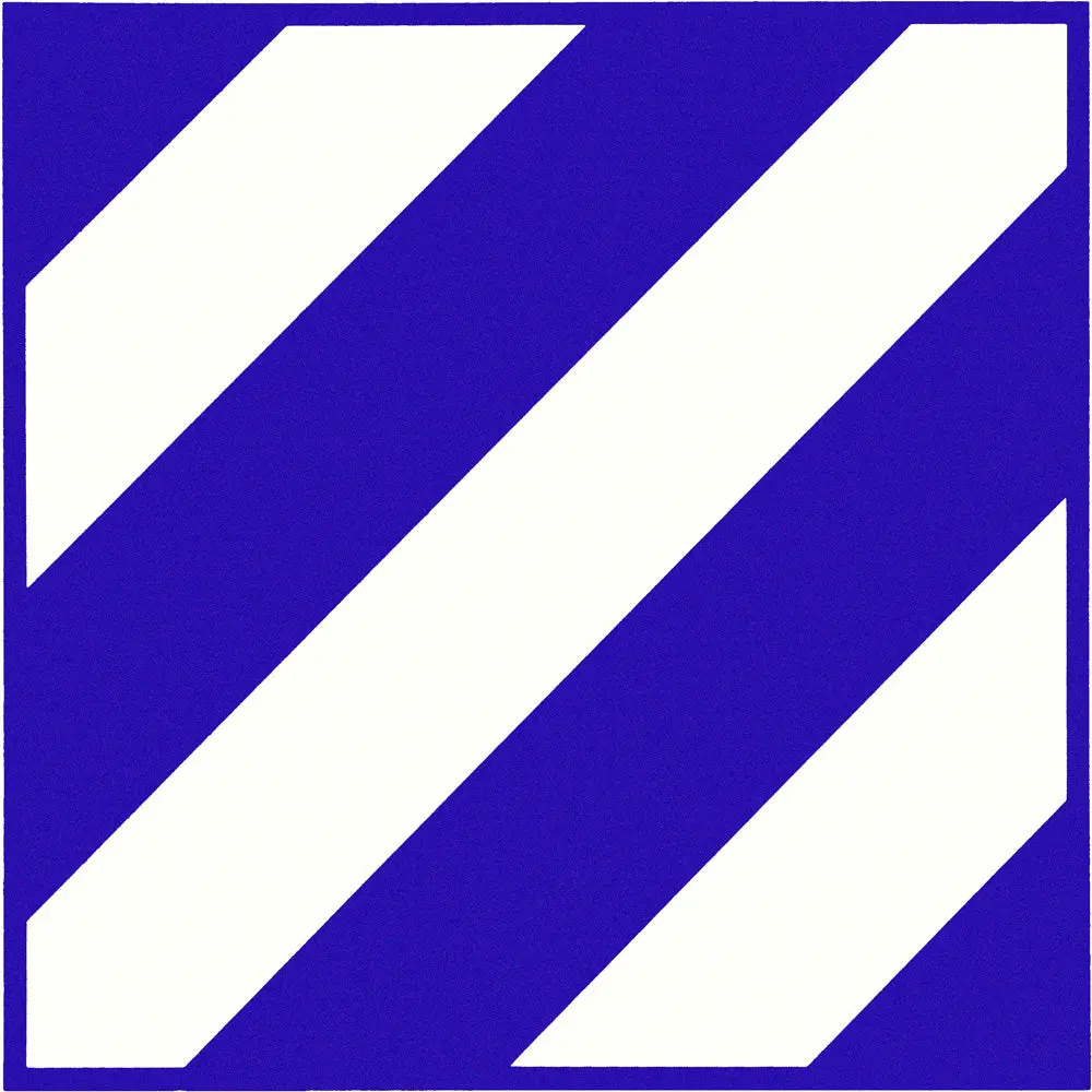 United States Army 3rd Infantry Division Vinyl Decal, 2 1/2" h x 2 1/2" w Car Exterior Sticker for Automotive & Motorcycle