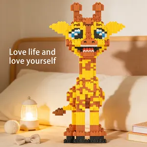 Spotted Giraffe 3D Puzzle Building Blocks Decoration, Bookshelf Home Office Cabinet Decor, Party Living Room TV Stand Display Gift