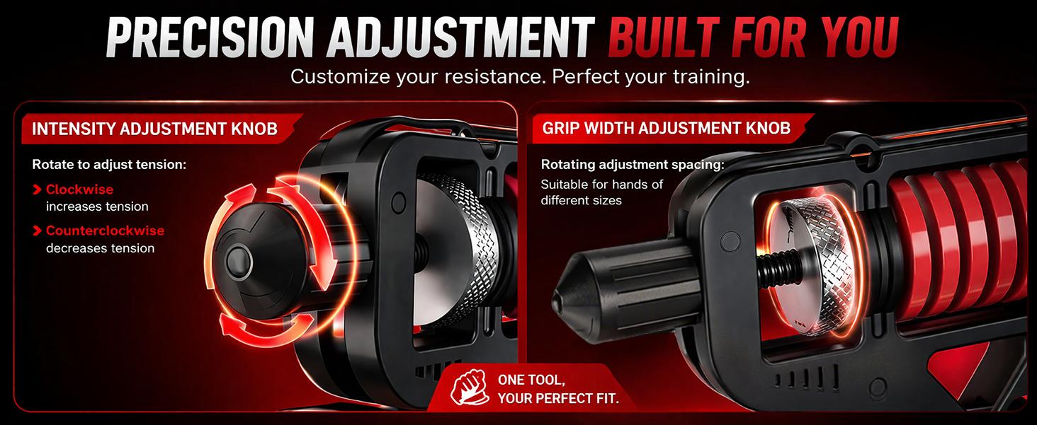 Adjustable Hand Grip Strengthener – Heavy-Duty Steel, 11–363lb Resistance, Ergonomic TPR Handle, Dual Spring Grip Trainer with Digital Counter for Forearm & Hand Exercise