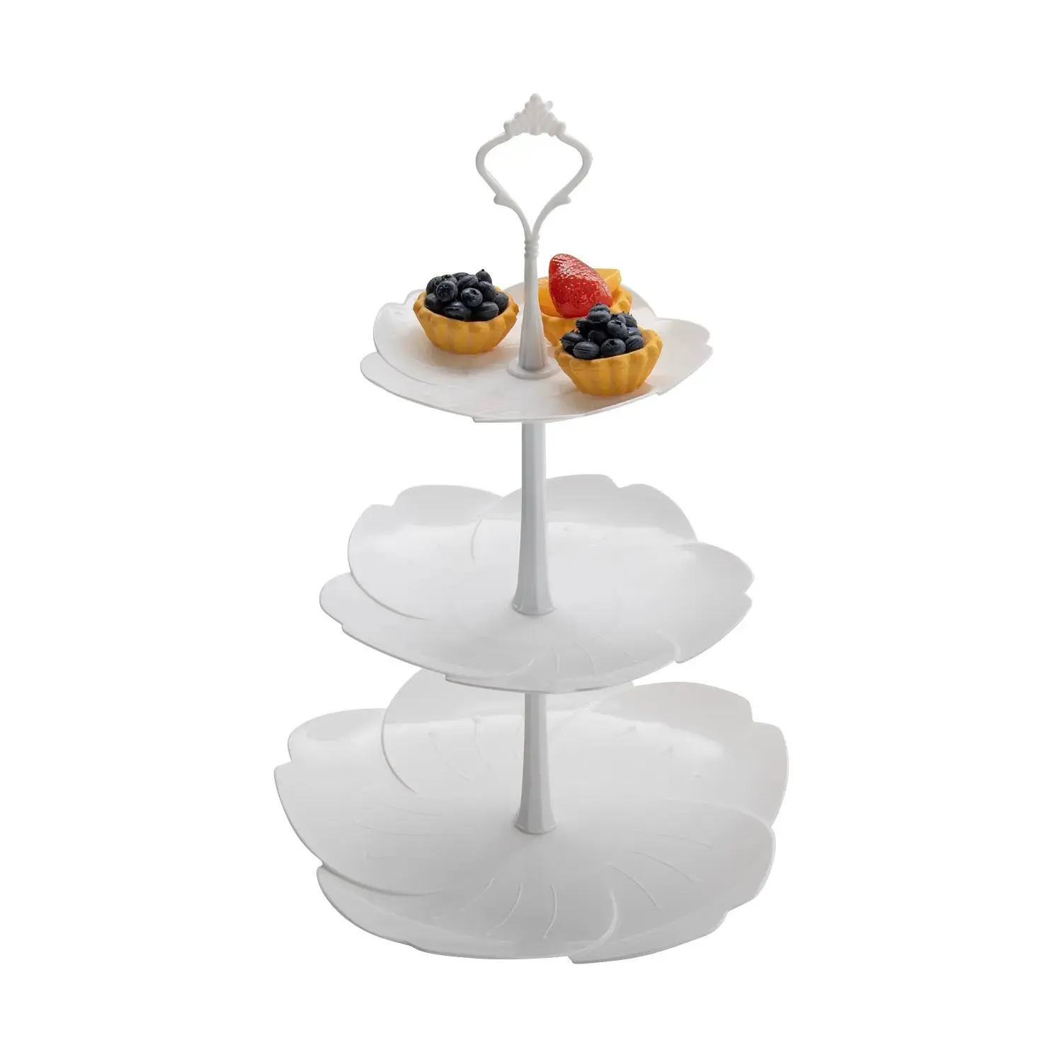 Multicolor Plastic Tiered Serving Tray - Cake Stand with Decor & Cake Decoration Functions, Ideal for Wedding Kitchenware & Room Decor Use