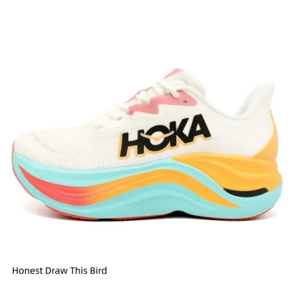 Unisex Gradient Color Mesh Sport Shoes High Rebound Thick Sole Marathon Running Sneakers