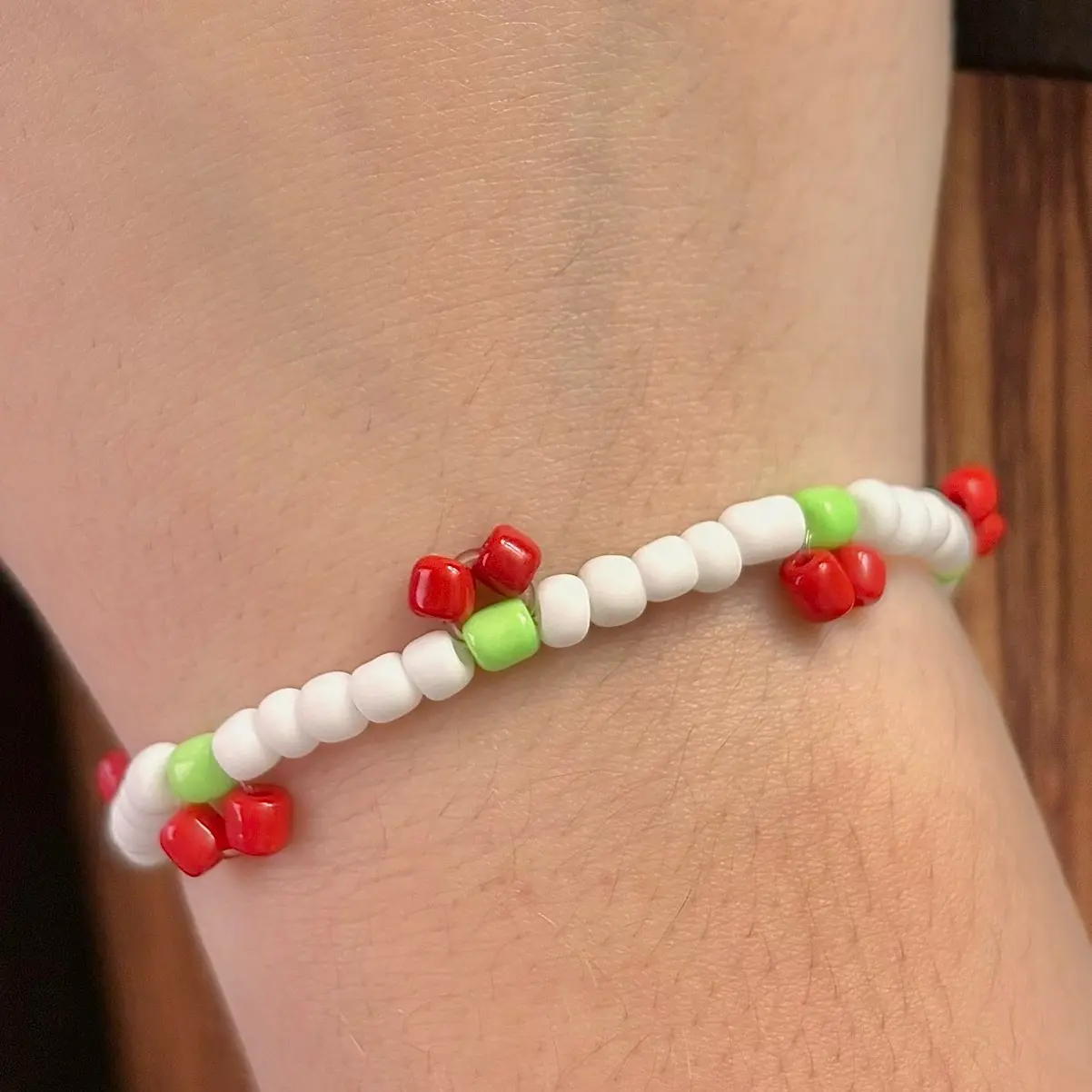 Cherry beaded bracelet