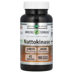 Amazing Nutrition Nattokinase, 90 Veggie Capsules (100 mg per Capsule)