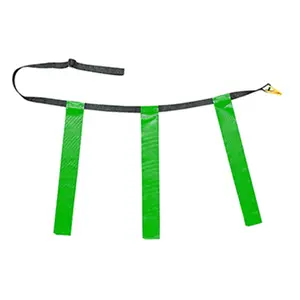 212 MAIN Tackle-Free Adult Fit Triple Flag Football Set for Running Practice, Quick Release, 12-Piece, 32-39 In Sizes, Green
