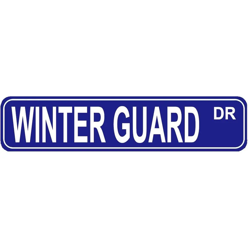 Winter Guard Sign Winter Guard Participant Gift Color Guard Sport Fan Street Sign Blue Metal Tin Sign 4x16 Inches