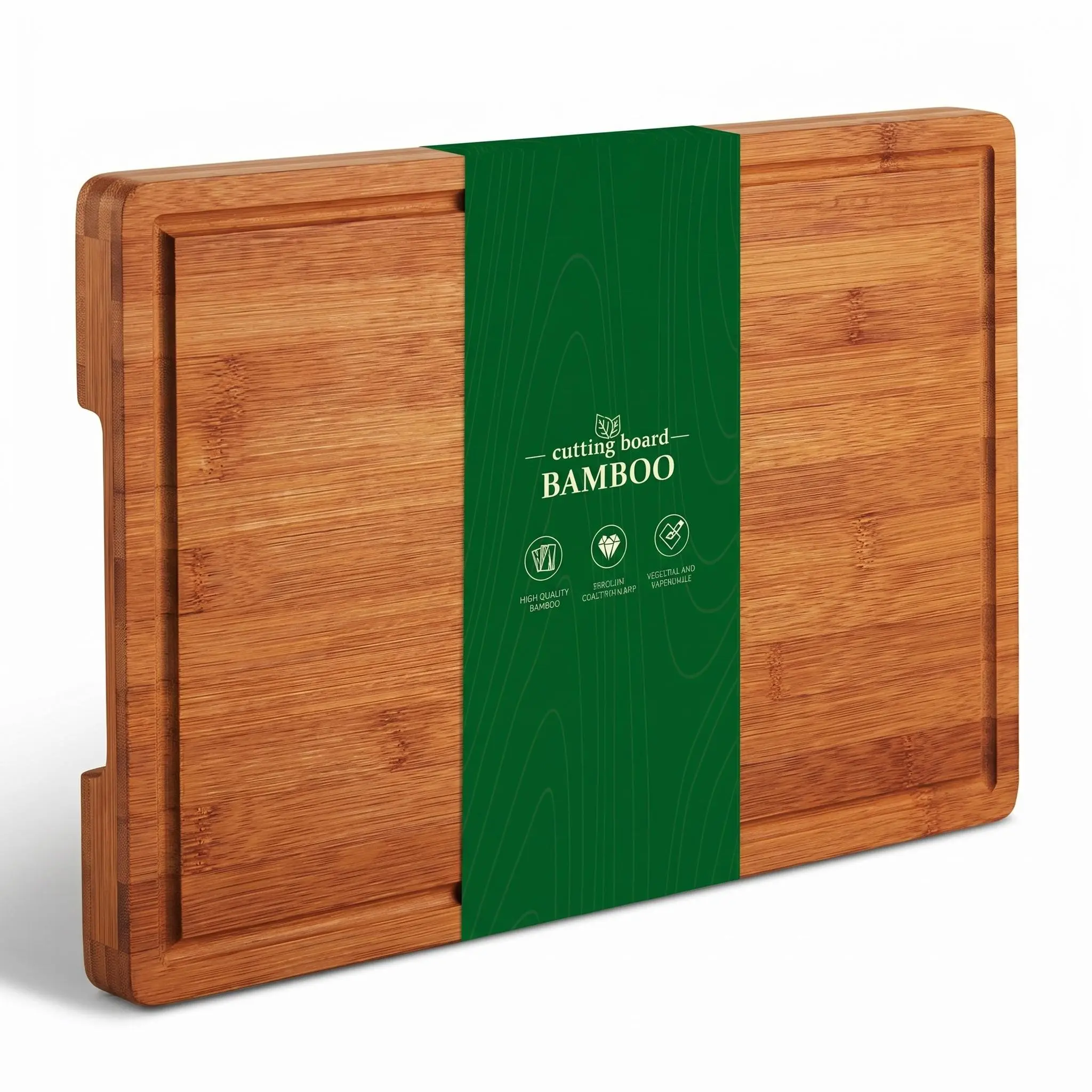 Bamboo Cutting Board for Kitchen, 1-in Thick Wood Chopping Board with Deep Juice Groove for Meat Fruit Vegetable, Knives-Friendly & Easy to Clean, Natural,  16x11 in