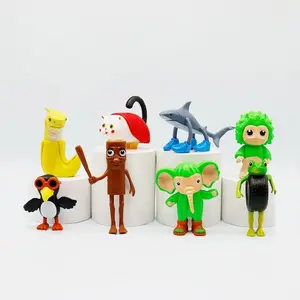 8-Piece Tung Tung Tung Sahur Character Statue Set, Gaming Figurines for Home Decor, Living Room Bedroom Office Party Decoration