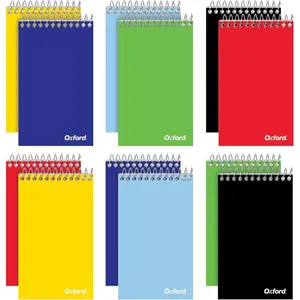 Spiral Memo Pads, Top Wire Bound, 3 x 5 Inch Pocket Notepad, College Ruled, 6 Assorted Primary Colors, 75 Sheets, 12 Pack (25092)