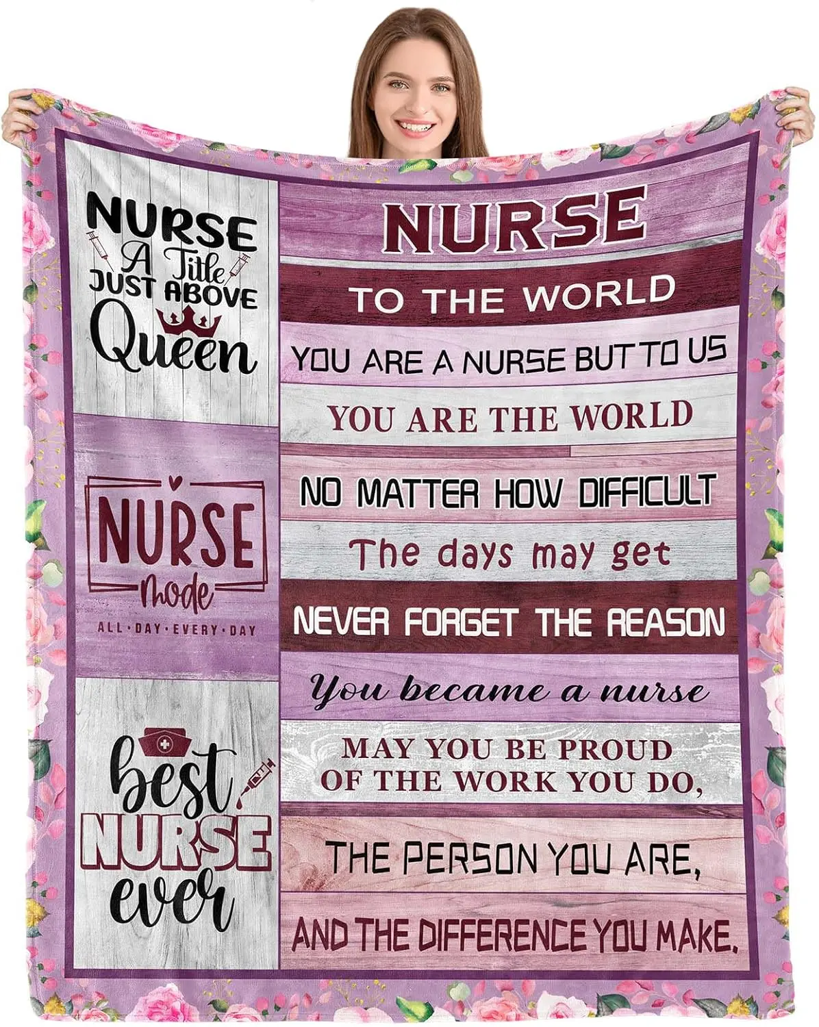 Nurse Gifts for Women, Nurse Week Gifts, School Nurse Graduation Gifts for Her, Nursing Appreciation Gifts for Women, Nurses Week Gifts Bulk, Nurse Throw Blanket 60Lx50W