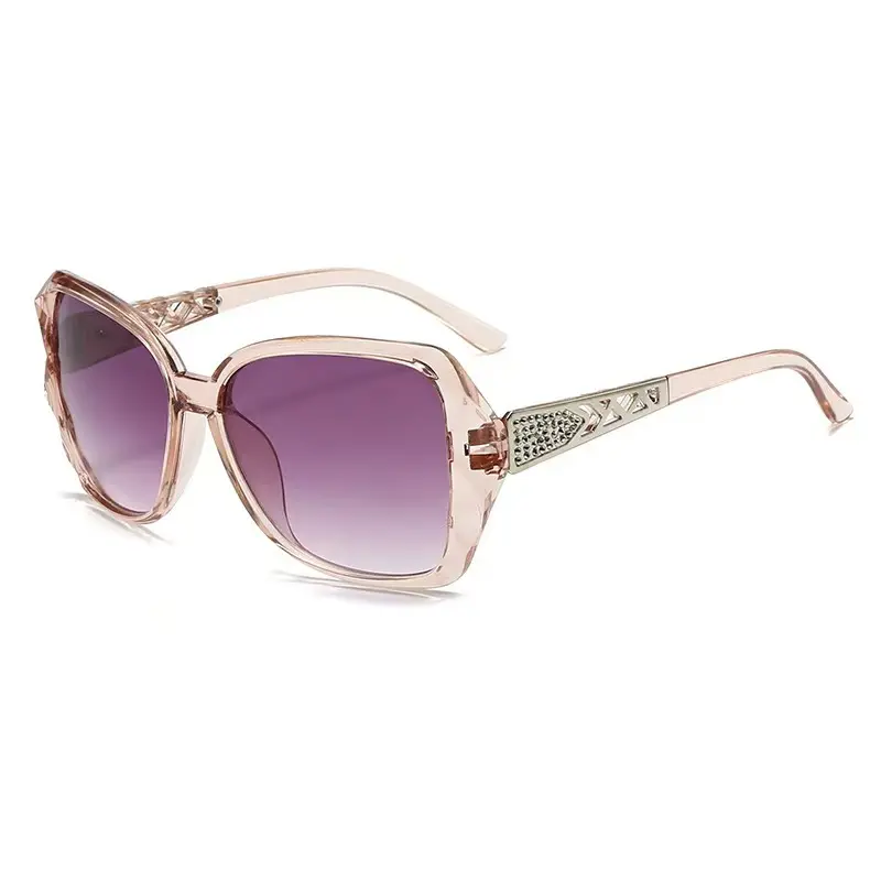 Antiglo Women's Sunglasses with Bling Rhinestone Temples, Geometric Full Rim Polycarbonate PC Frame, Face-Slimming Eyewear for Road Trips, Pool Party, Statement Frame Glasses, Casual, Female, Square Shape, Driving