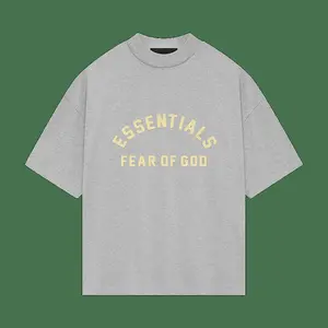 Fear of God Essentials Heavy Jersey Crewneck T-Shirt Light Heather Grey Authentic Brand New Fashion Streetwear Hypebeast Limited Gift