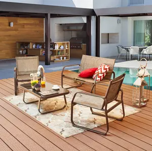 Patio Festival Outdoor Seating Group for Comfortable Gatherings - 4 Piece Wicker Bistro grand patio furniture weather resistant