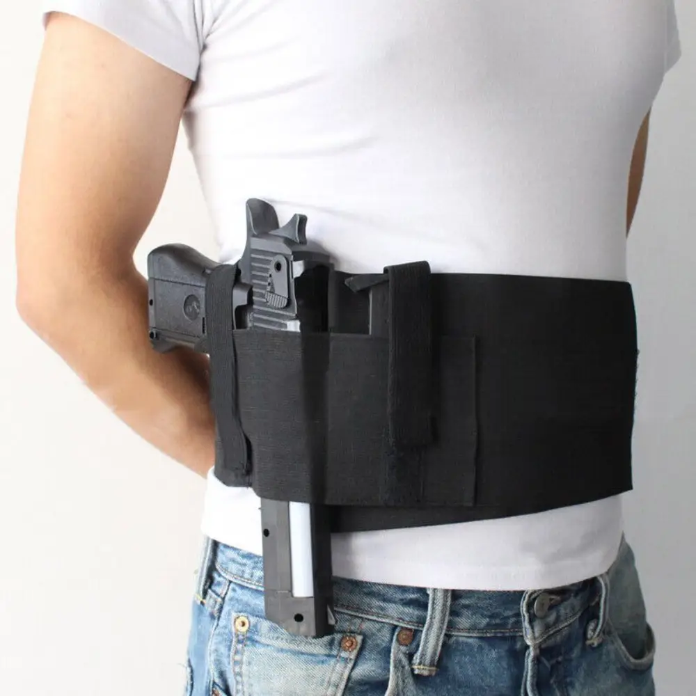 Concealed Belly Holster Belt with Magazine Pouch - Adjustable, Tactical, Comfortable, and Discreet - Perfect for Outdoor, Hunting, and Self-Defense En