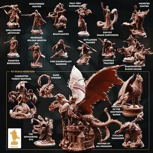 A Wild Hunt Full Set November 2025 Release Paintable 3D Resin Printed Miniatures with Monsters & Hunters by DM Stash